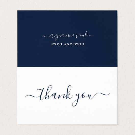 Carte De Visite Script simple, logo/Carte de remerciements d'image (Extérieur déplié)