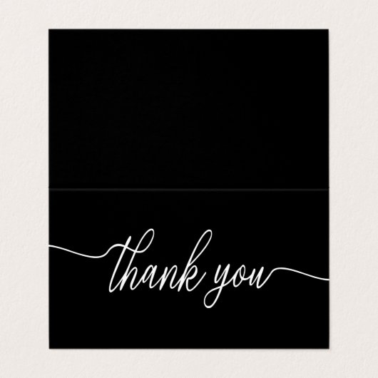 Carte De Visite Script simple, logo/Carte de remerciements d'image (Extérieur déplié)