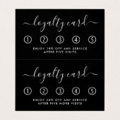 Carte De Visite Script simple - Logo, noir & blanc double fidélité (Intérieur déplié)