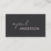 Carte De Visite Script Simple Noir Noir Simple Rose (Devant)