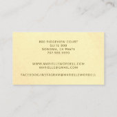 Carte De Visite Script Sun Gold Aquarelle Cercle Lashes Maquillage (Dos)