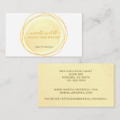 Carte De Visite Script Sun Gold Aquarelle Cercle Lashes Maquillage (Devant / Derrière)