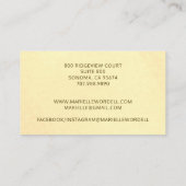Carte De Visite Script Sun Gold Aquarelle Cercle Monogramme (Dos)