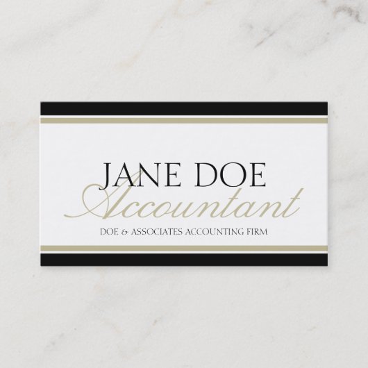 Carte De Visite Script Tan comptable (Devant)