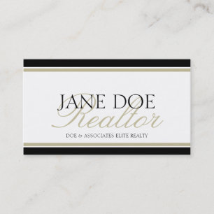 Carte De Visite Script Tan Realtor