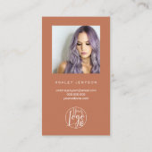 Carte De Visite Script Terracotta logo photo commander merci (Dos)