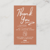 Carte De Visite Script Terracotta logo photo commander merci (Devant)