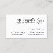 Carte De Visite Script Typographie Moderne Ajouter Logo. Minimalis (Dos)