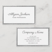 Carte De Visite Scripts à huile d'argent de luxe (Devant / Derrière)