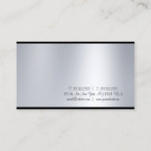 Carte De Visite Scripts à main libre Silver Look moderne minimalis (Dos)