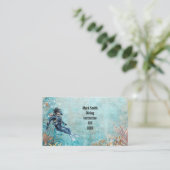 Carte De Visite Scuba Diver Diving underwater  (Debout devant)