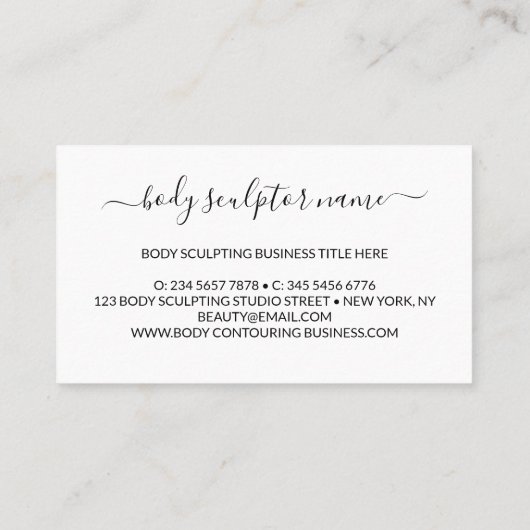 Carte De Visite Sculpture corporelle contour esthétique (Dos)