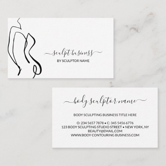Carte De Visite Sculpture corporelle contour esthétique (Devant / Derrière)
