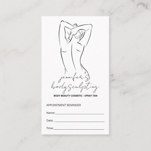 Carte De Visite Sculpture corporelle Contouring Spray Tan Rendez-v (Devant)