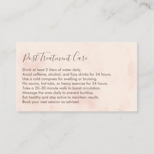 Carte De Visite Sculpture corporelle post-traitement (Dos)