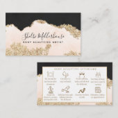 Carte De Visite Sculpture du corps Aquarelle rose or  (Devant / Derrière)