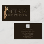 Carte De Visite Sculpture du corps Code QR Logo Noir Skinny (Devant / Derrière)