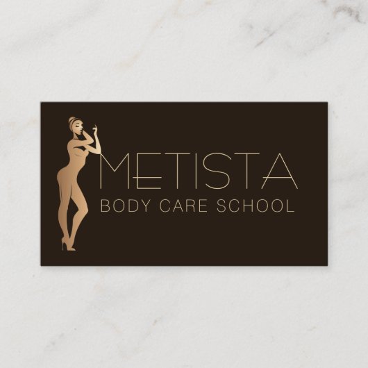 Carte De Visite Sculpture du corps Code QR Logo Noir Skinny (Devant)