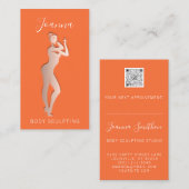 Carte De Visite Sculpture du corps Code QR Logo Orange (Devant / Derrière)