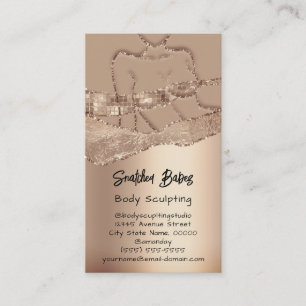 Carte De Visite Sculpture du corps Cosmétiques Logo QR Code Rose d