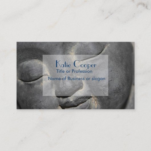 Carte De Visite Sculpture en pierre douce Bouddha (Devant)