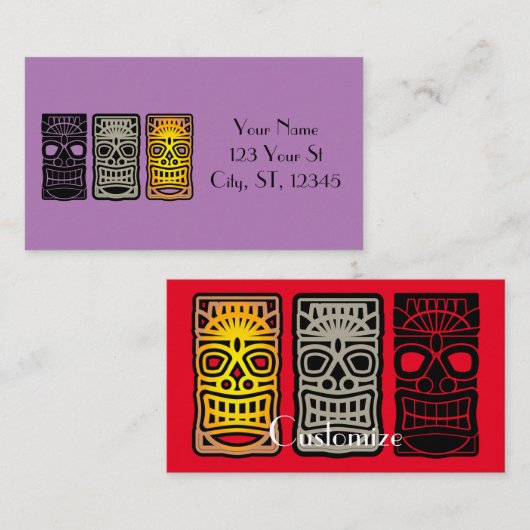 Carte De Visite Sculptures Triple Tiki Thunder_Cove (Devant / Derrière)