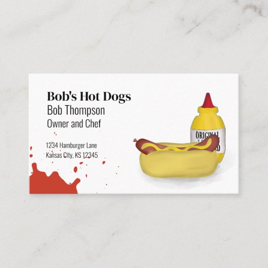 Carte De Visite Se connecter avec moi QR Code Simple Hot Dog (Devant)