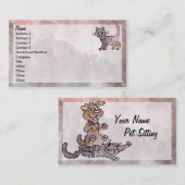 Carte de visite se reposant d'animal familier (Devant / Derrière)