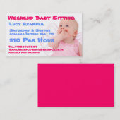 Carte de visite se reposant de bébé (Devant / Derrière)