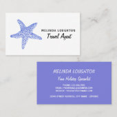 Carte De Visite Sea Blue Beach Starfish, Voyage et tourisme Affair (Devant / Derrière)