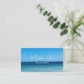 Carte De Visite Sea Coastal Blue Moderne (Debout devant)