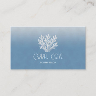 Carte De Visite Sea Coral Silhouette | Ocean Blue
