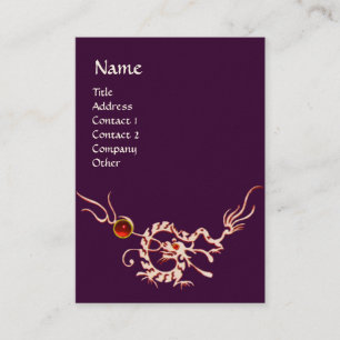 Carte De Visite SEA DRAGON 2 RUBY MONOGRAM blanc rouge violet