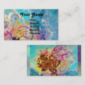 Carte De Visite SEA DRAGON, bleu jaune rose violet (Devant / Derrière)