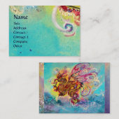 Carte De Visite SEA DRAGON, bleu jaune rose violet (Devant / Derrière)