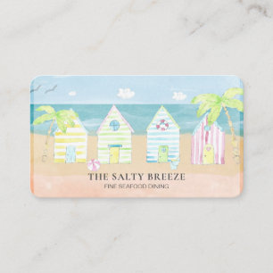 Carte De Visite *~* Sea Shacks Sand Bucket Palm Dining Beach 