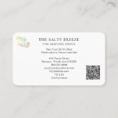 Carte De Visite *~* Sea Shacks Sand Bucket Palm Dining Beach  (Dos)