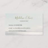 Carte De Visite Sea Sun Ocean Travel Blue Modern Design Gold (Dos)