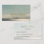 Carte De Visite Sea Sun Ocean Travel Blue Modern Design Gold (Devant / Derrière)