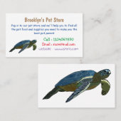 Carte De Visite Sea turtle cartoon (Devant / Derrière)