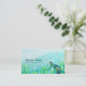 Carte De Visite Sea Turtle Ocean Beach Art Élégant Tropical Chic (Debout devant)