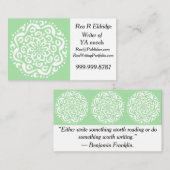 Carte De Visite Seafoam Mandala (Devant / Derrière)