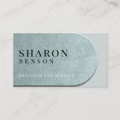 Carte De Visite SeaMist Aqua Leather Texture Professionnel (Devant)