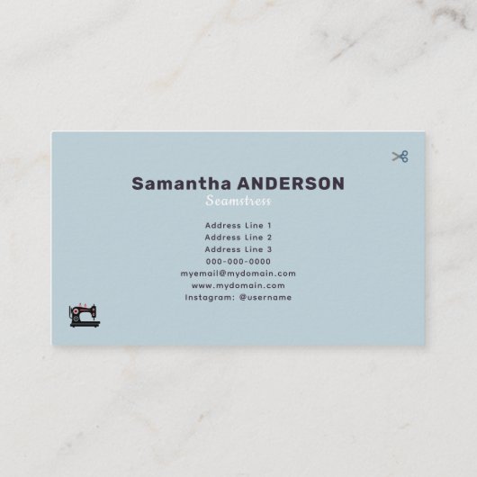 Carte De Visite Seamstress (Dos)