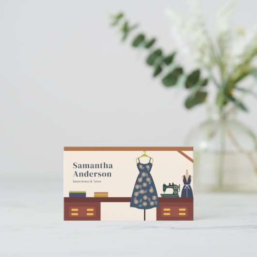 Carte De Visite Seamstress & Tailor (Debout devant)