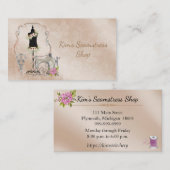 Carte de visite Seamstress vintage (Devant / Derrière)