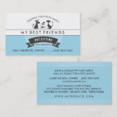 Carte De Visite Séance d'animal familier et conception bleue et (Devant / Derrière)