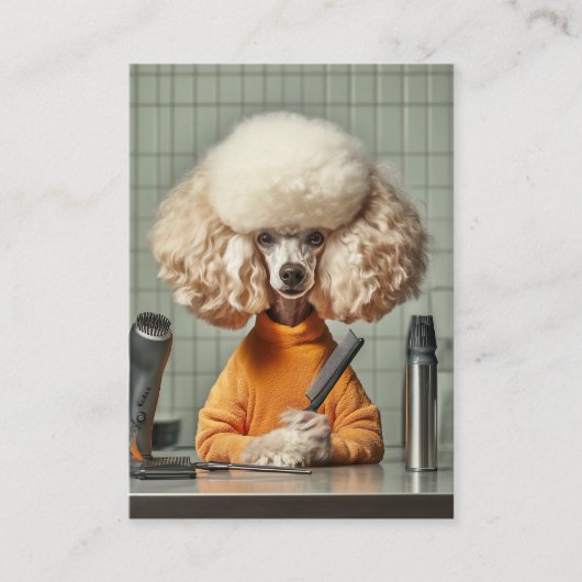 Carte De Visite Séance De Grooming De Poodle (Devant)