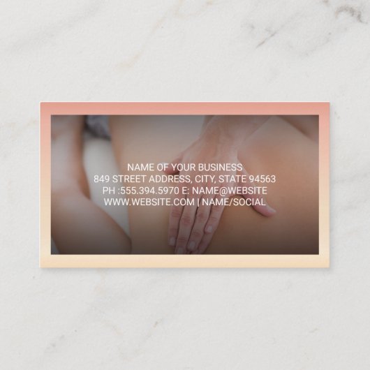 Carte De Visite Séance de massage | Massage du dos (Dos)