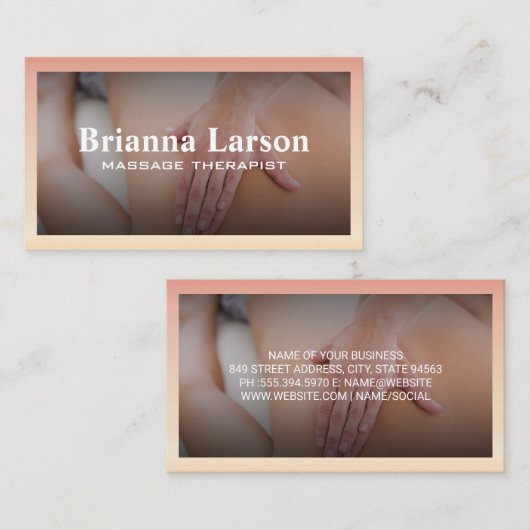 Carte De Visite Séance de massage | Massage du dos (Devant / Derrière)